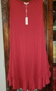 Red Cotton Summer Dress - Max Studios Size L